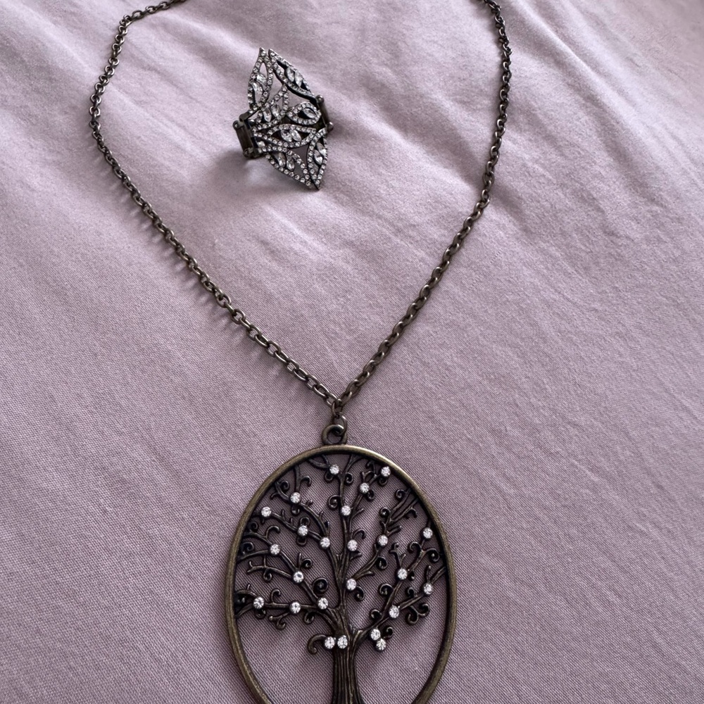 Paparazzi Bronze Tree Pendant Necklace with Ring
